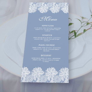 Lace branco no menu clássico azul