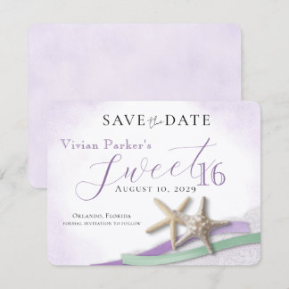 Lace de Estrela-do-Mar Sweet 16 Salve a Data