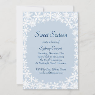 Lace de inverno Blue Sweet Sessenta Convite