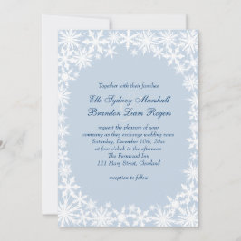 Lace de inverno no Convite de Casamento Azul de Ic