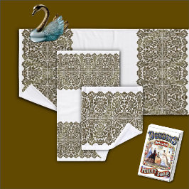 Lace DOURADO PRETO LUXURIOSO no conjunto de toalha