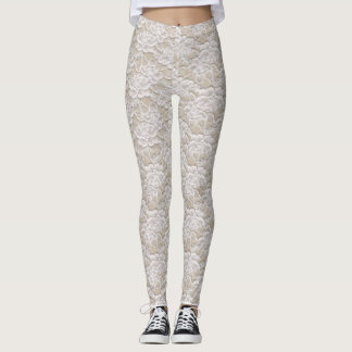 Lace Faux, Leggings Femininas de Moda