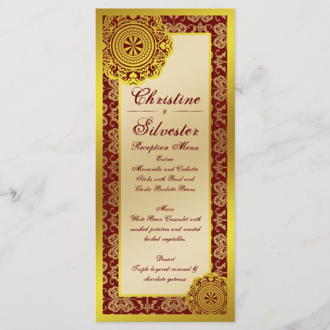 Lace, menu e programa Dourado árabe (Frente)