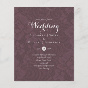 Lace Merlot Casamento de Marfim Orçamento de Convi