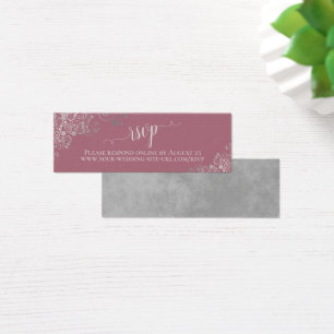Lace prateado na placa online RSVP de Casamento de