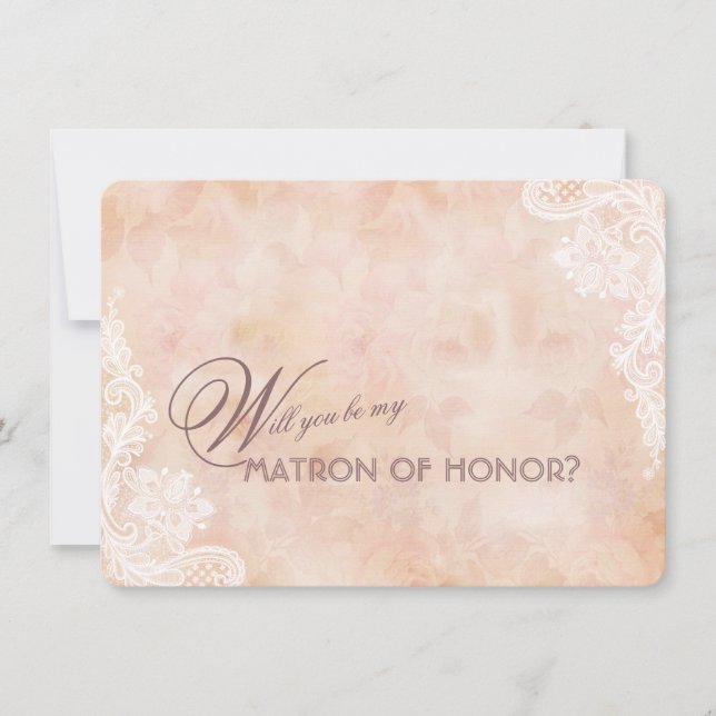 Lace Rosas Antiga Matriz de Casamento de Papel (Frente)