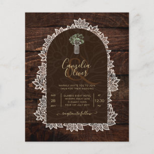 Lace Rustico de Orçamento MasonJar Gypsophila Casa