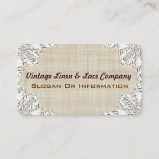 Laço branco do vintage & cartões de visitas de