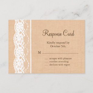 Laço claro RSVP de serapilheira e de vintage