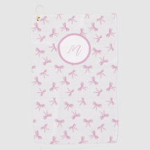 Laço de água-forte rosa Coquete Frilly Monogramado