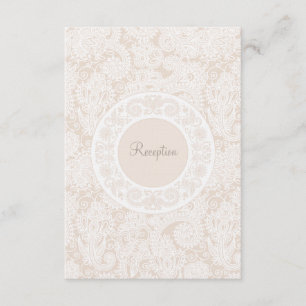 Laço do marfim de Champagne do cartão da recepção