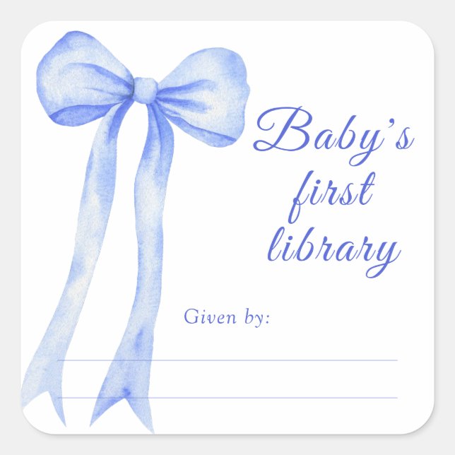 Laco - Etiqueta de presente de baby shower, livros (Frente)