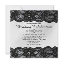 Laço preto e convites brancos do casamento do