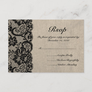 Laço preto e serapilheira que Wedding o cartão de