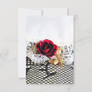 Laço romântico da rosa vermelha e do branco