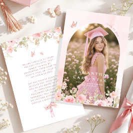 laço rosa ANÚNCIO de formatura FLORAL com foto