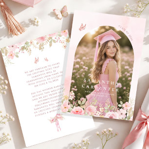 laço rosa ANÚNCIO de formatura FLORAL com foto