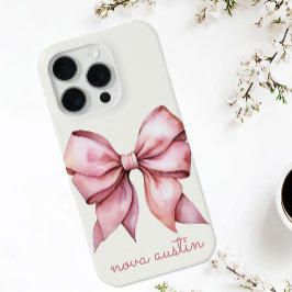 Laço Rosa da Moda Personalizado Com Nome Monograma