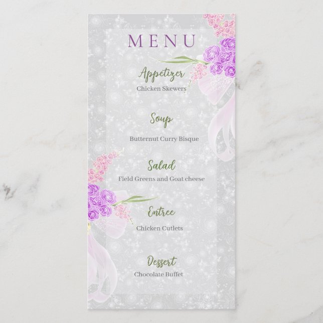 Laço rosa transparente Coquette e Buquê  (Frente)