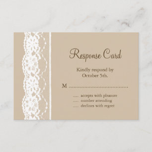 Laço RSVP brandamente do bege e do vintage