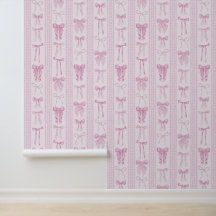 Laços Rosa com Listras Verticais de Renda