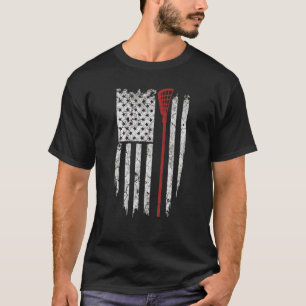 Lacrosse American Flag T-shirt Men Oferece Camiset