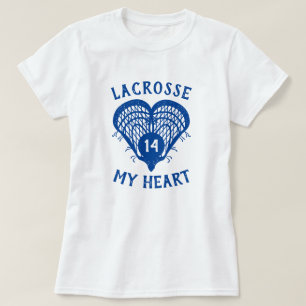 Lacrosse Azul Real Minha Camiseta do Coração