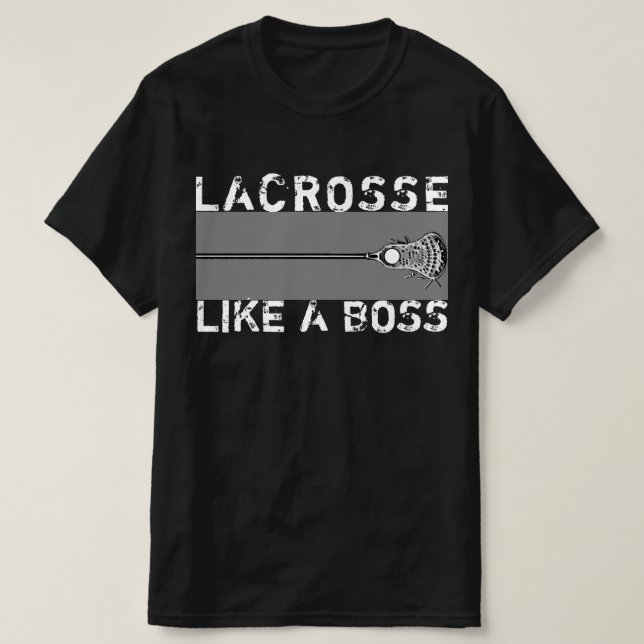 Lacrosse Boss Sports T-Shirt (Frente do Design)