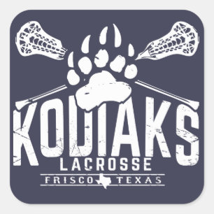 Lacrosse do Kodiak - etiqueta azul quadrada