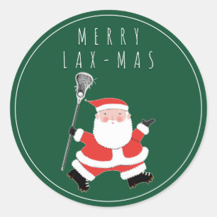 Lacrosse Merry Lax-mas Adesivo Redondo Clássico