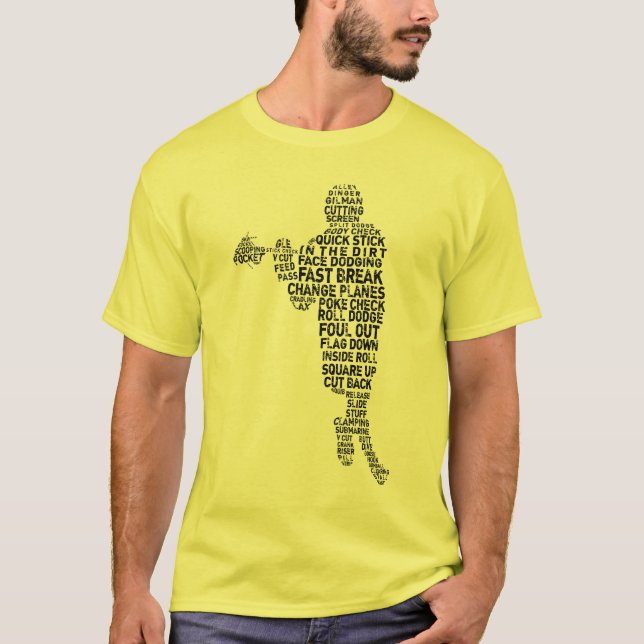 Lacrosse Player Word Art T-Shirt (Frente)