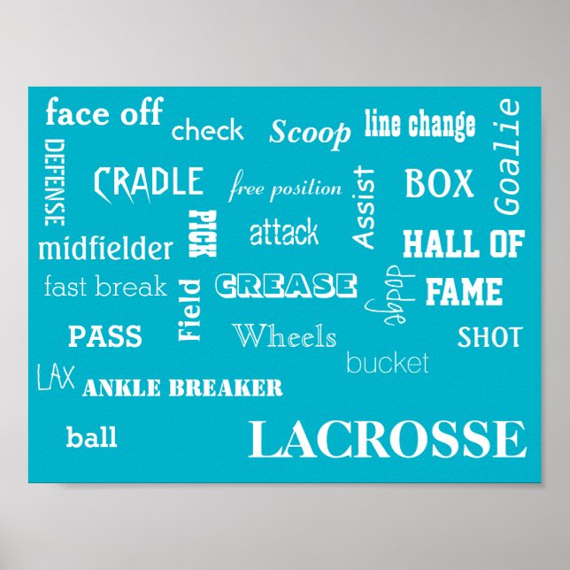 Lacrosse Terminology Poster (Frente)