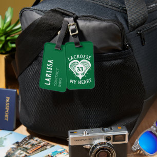 Lacrosse Verde Minha Etiqueta De Bagagem Cardíaca
