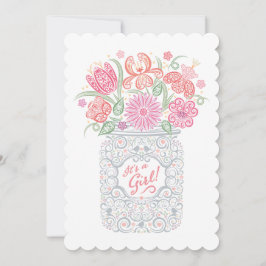 Lacy Mason Jar Chá de fraldas É um Convite para Me