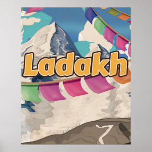 Ladakh, poster de Viagens vintage da Índia