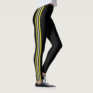 Lado Branco Amarelo Lado Lado Preto Leggings Sua C