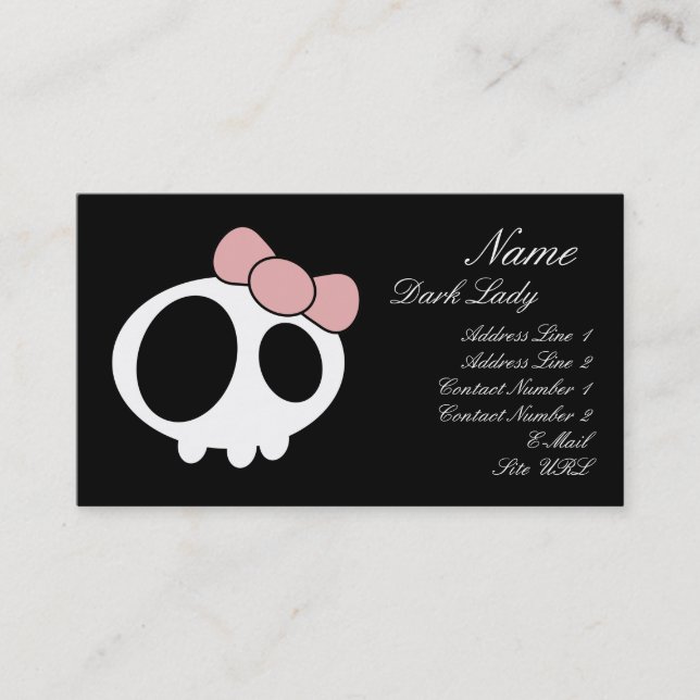 Lady Cartão de visita Escura (Frente)