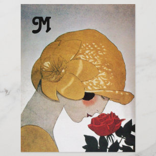 LADY COM MONOGRAMA DE ROSA VERMELHA