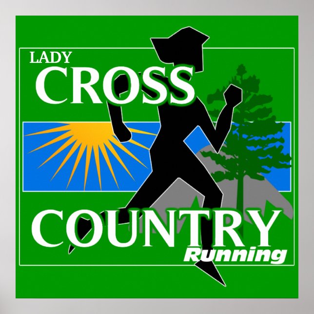 Lady Cross Country Running Poster (Frente)