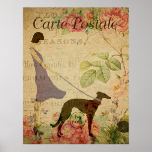 Lady e Greyhound Vintage - Poster