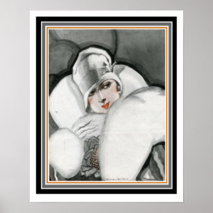 "Lady in fur" Art Deco Poster 16 x 20