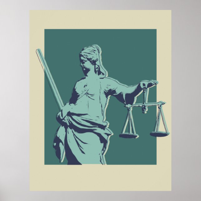 Lady Justice Pop Art Poster (Frente)