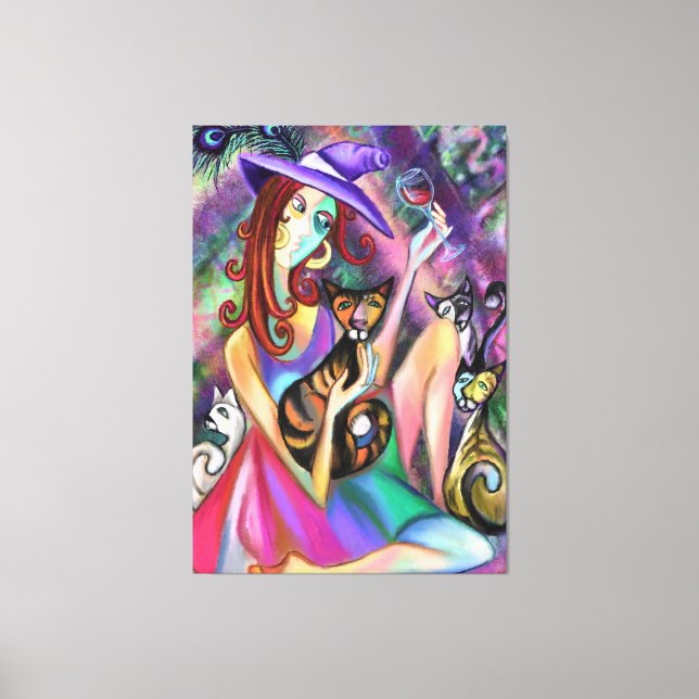 Lady Loves Cats Canvas Print (Frente)