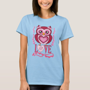 Lady Owl in Love, diversão fantástica. Camiseta