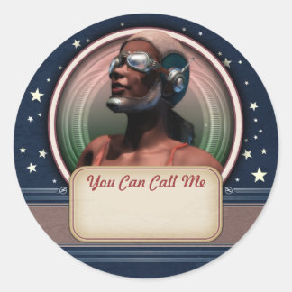 Lady Pilot com adesivos de Nome de etiqueta de ócu