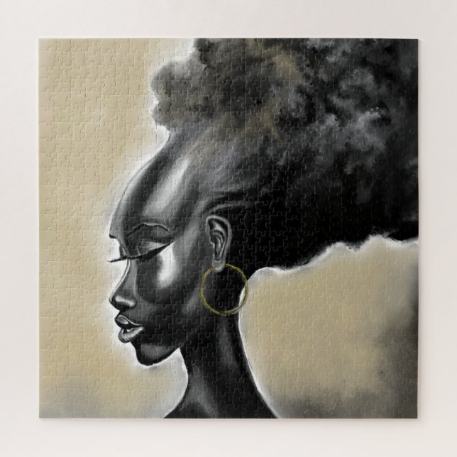 Lady Shy Quebra-cabeça Bonito Mulher Africana (Vertical)