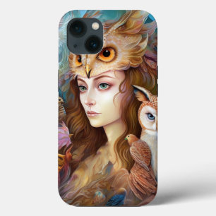 Lady With Owl Surreal Fantasy Art