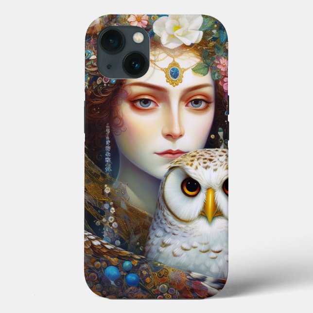 Lady With Owl Surreal Fantasy Art (Verso)