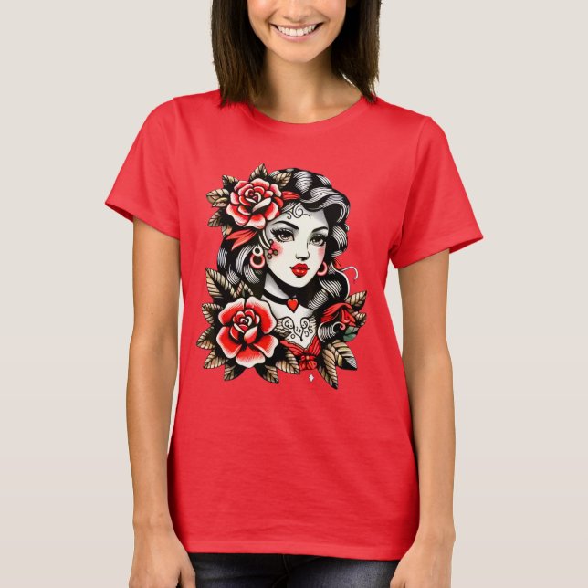 Lady with Roses T-Shirt (Frente)