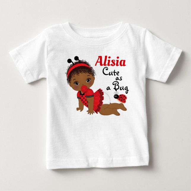 Ladybug African American Girl Baby T-Shirt (Frente)